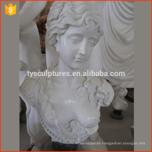 Modern style european white marble naked woman portrait bust statue for decor